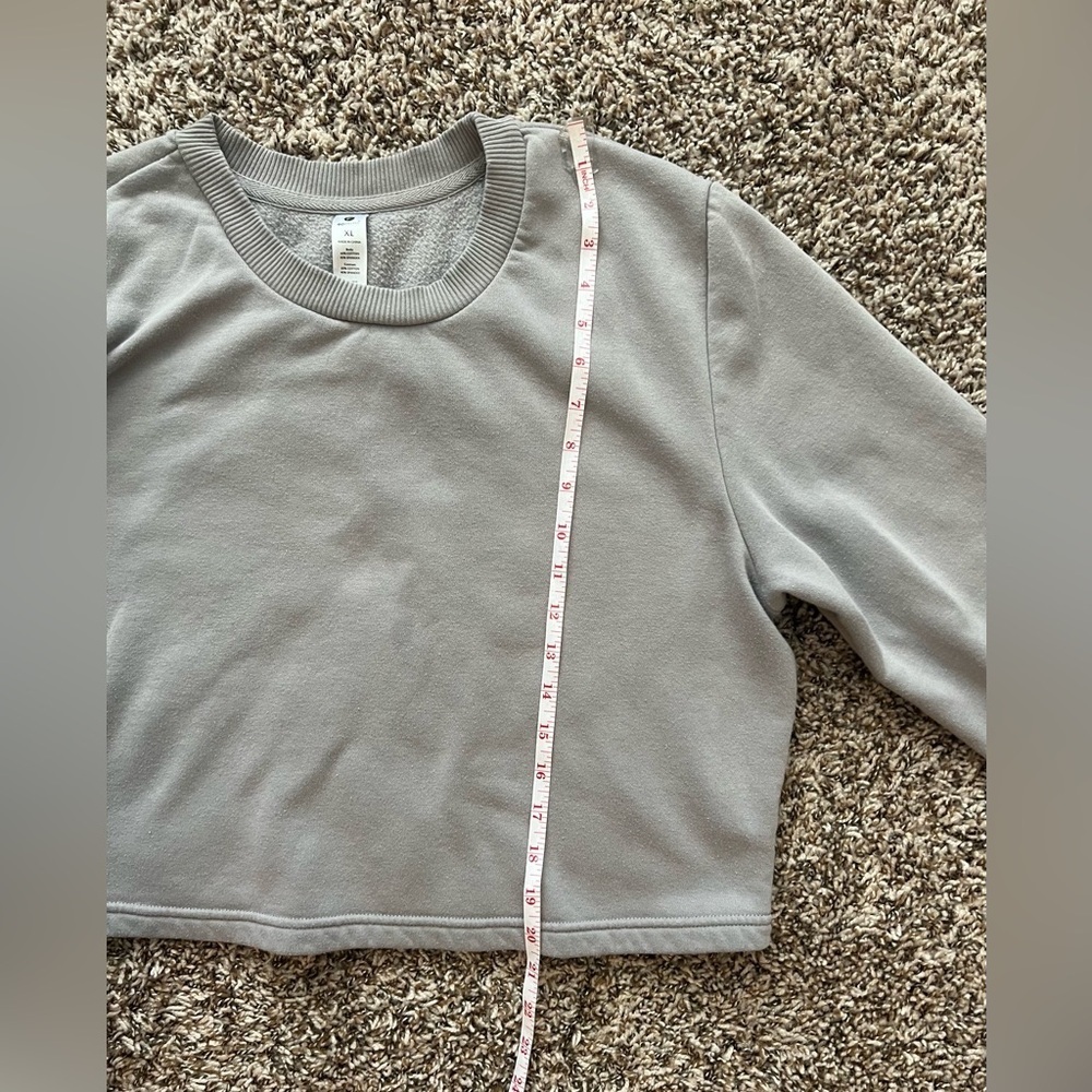 90 Degree by Reflex Crop Crewneck Sweatshirt Women’s Size XL Gray (0685) - Picture 7 of 8